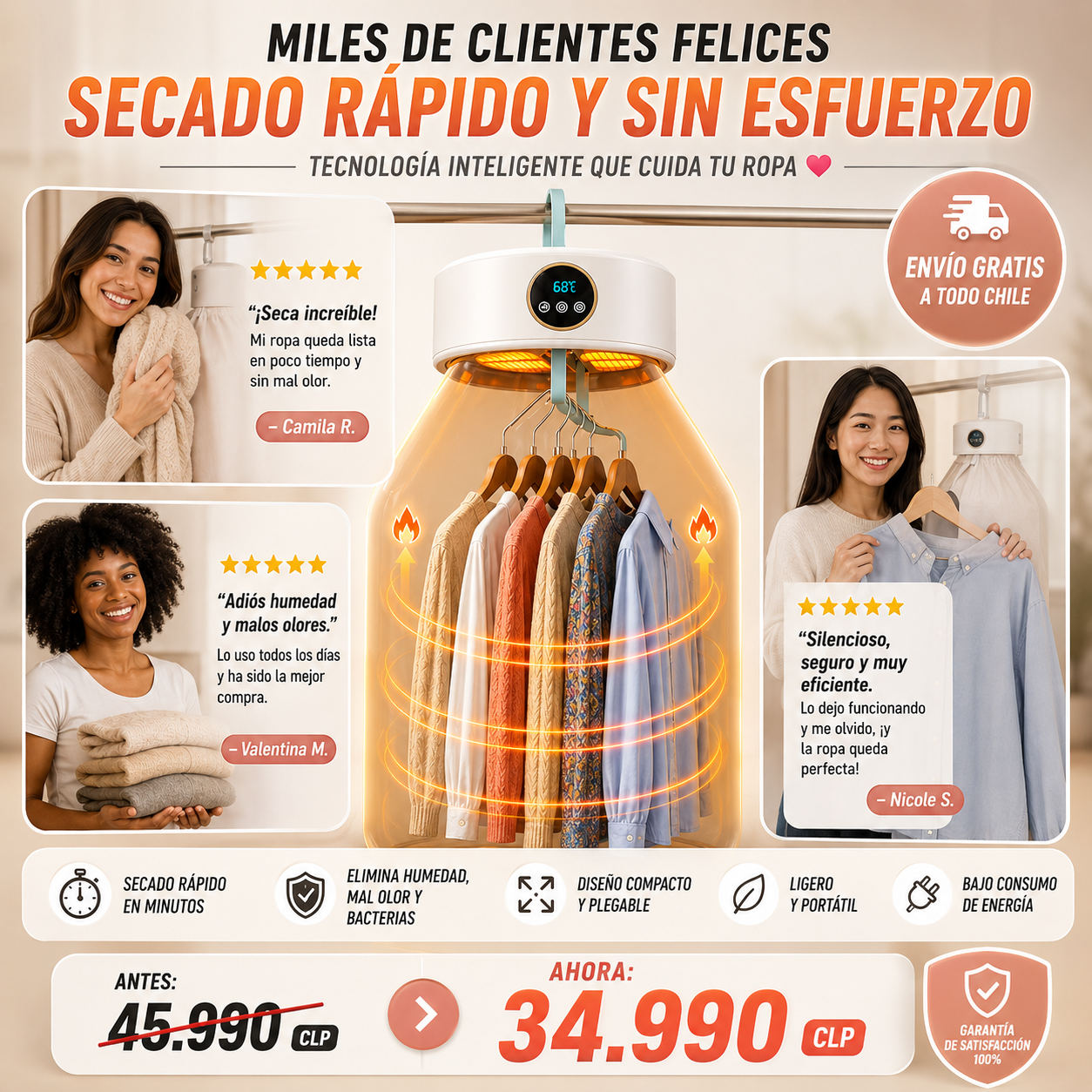 Secador de Ropa Portátil!!! Viral en TikTok/ Instagram