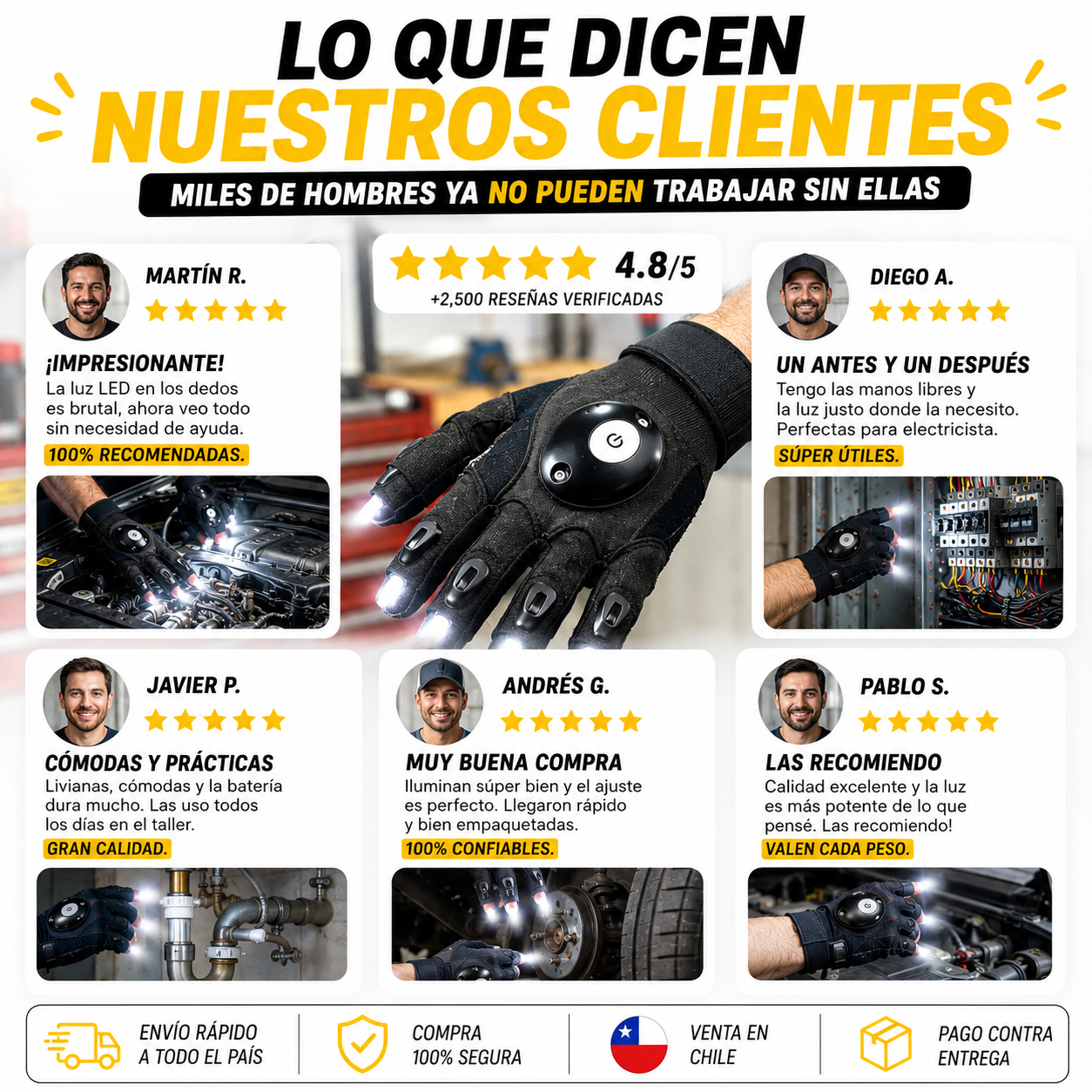 Guantes LED!!! Promo Par de Guantes Linterna