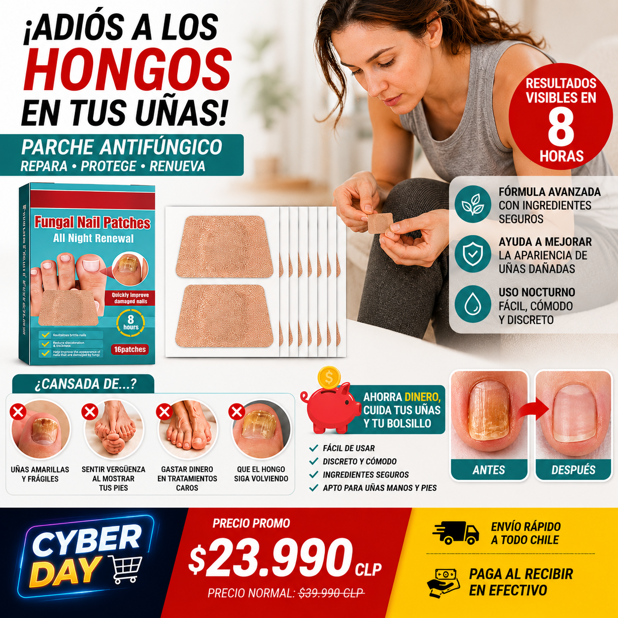 Parches Para Uñas Antihongos!!! Promo 16Unidades!!!! Virales