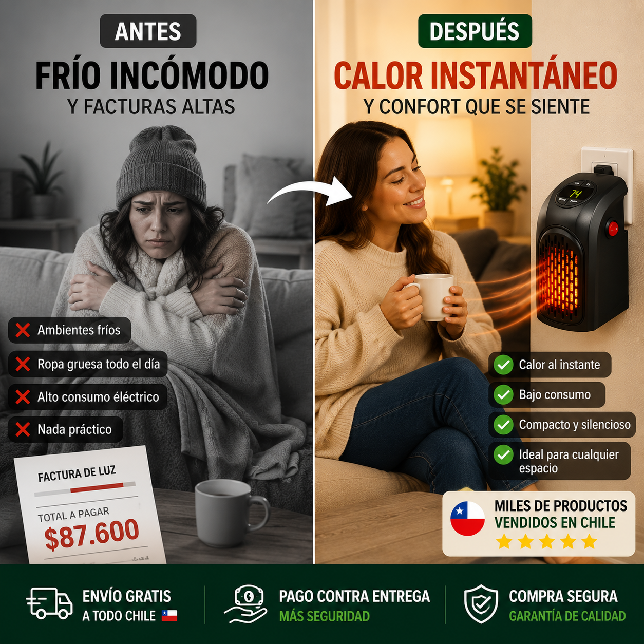 Calefactor Portátil de Pared!!! Lo Quiero