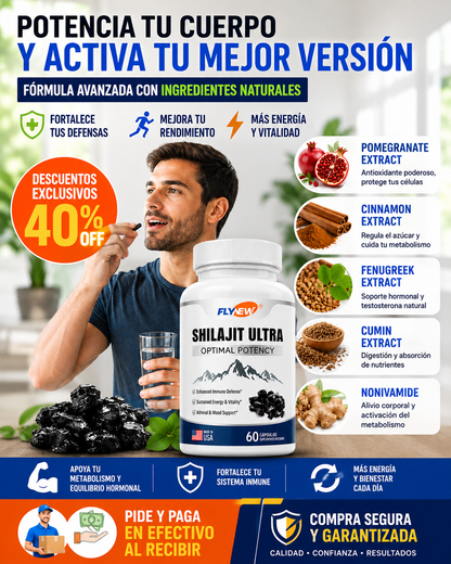 💪FlyNew SHILAJIT ULTRA!!! Contiene 60 Cápsulas!!!💪💪🔥