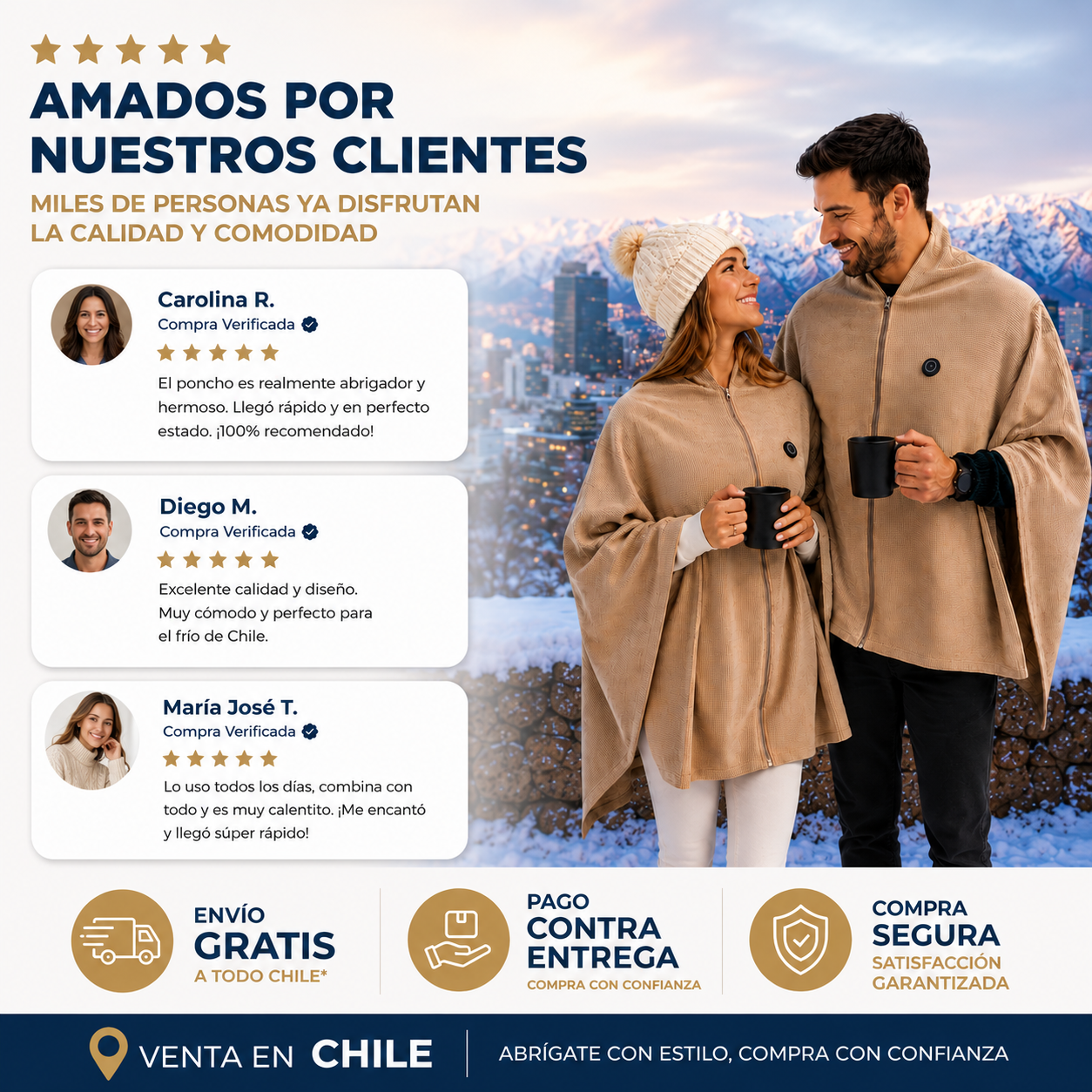 Poncho Térmico Eléctrico Carga USB!!!