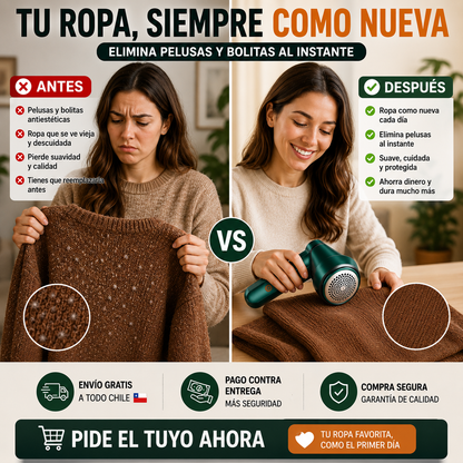 Quitapelusa Eléctrico Portátil con Recarga USB!!! Viral TikTok/ Instagram
