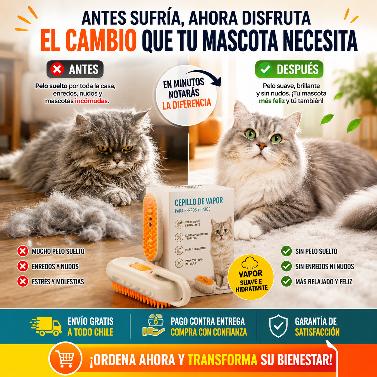 Cepillo para Mascotas a Vapor Recargable!!! Viral en TikTok