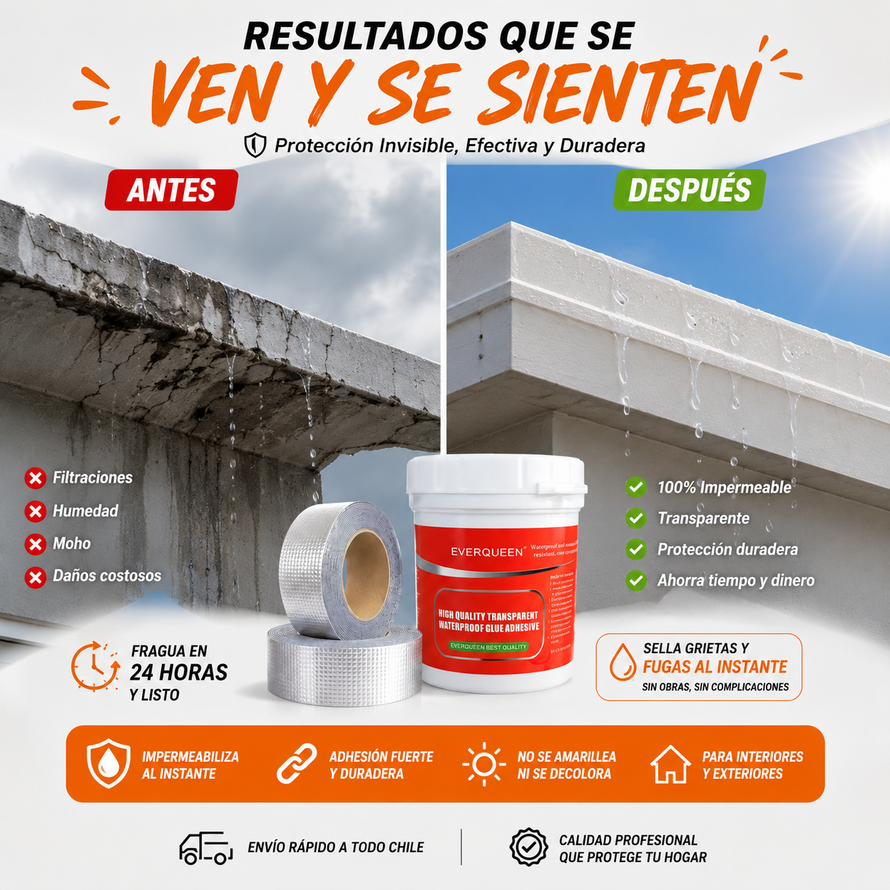 KIT Sellador!!! +2 Cintas IMPERMEABILIZANTES!!! 300Gr