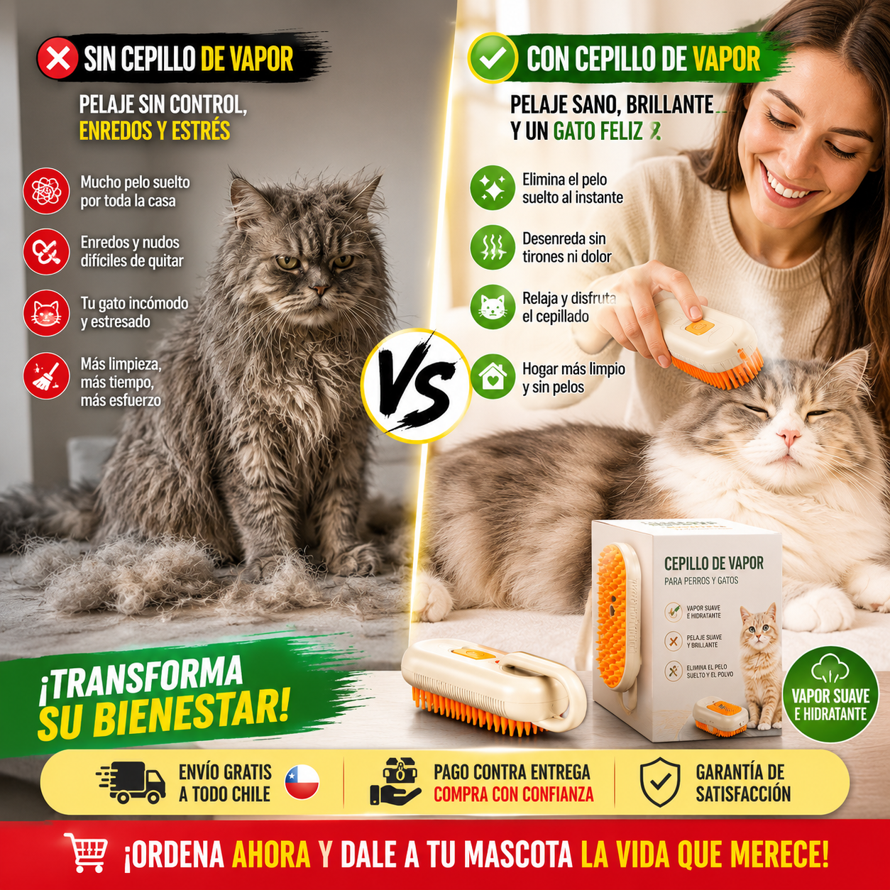 Cepillo para Mascotas a Vapor Recargable!!! Viral en TikTok