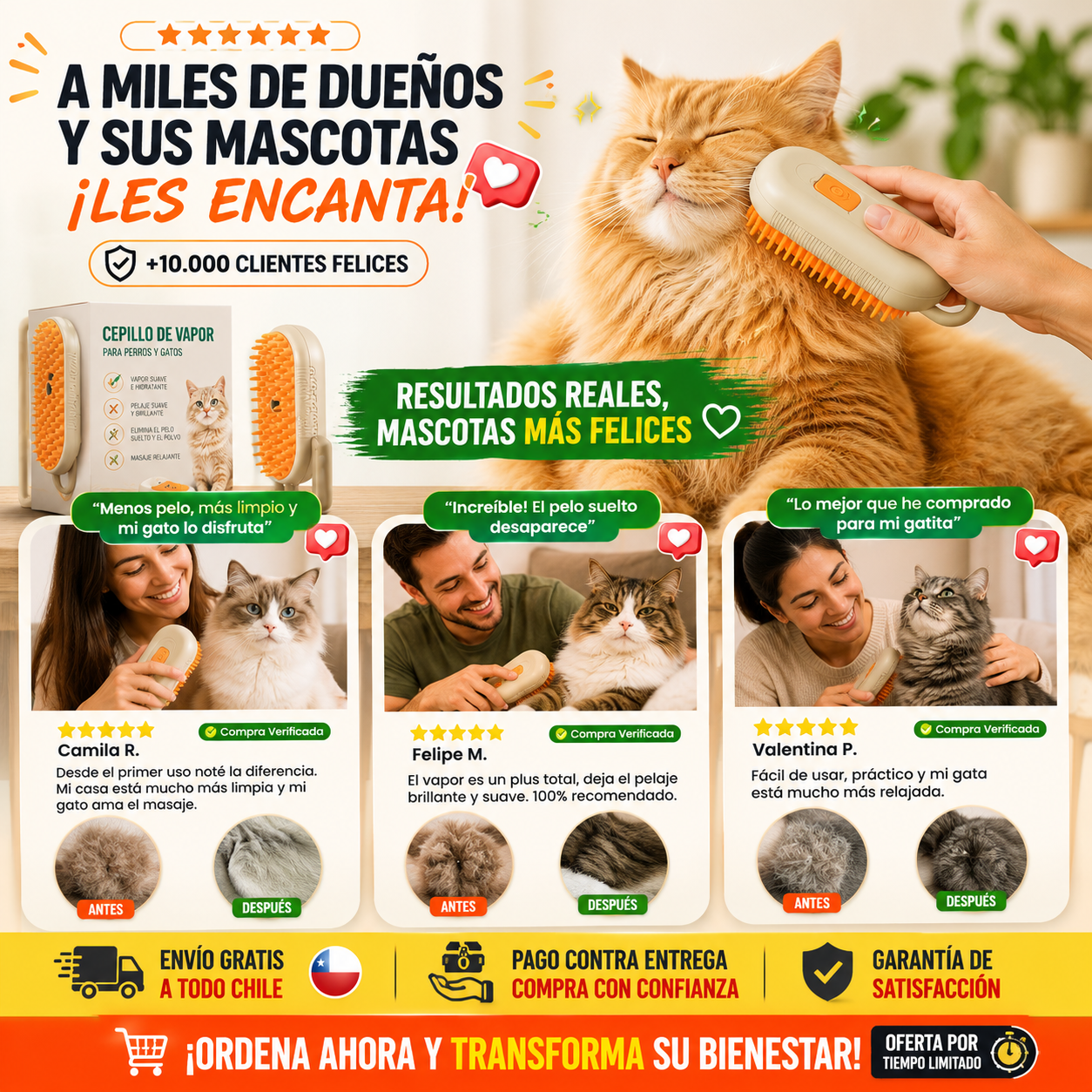 Cepillo para Mascotas a Vapor Recargable!!! Viral en TikTok