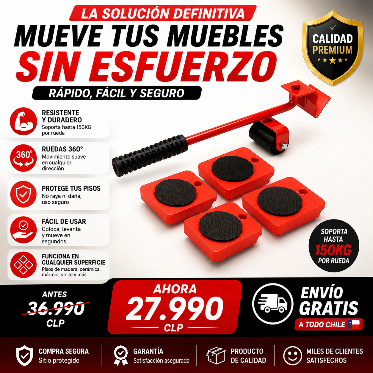 Movedor de Objetos Pesados 360°!!! Viral en TikTok/ Instagram