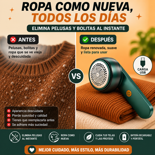 Quitapelusa Eléctrico Portátil con Recarga USB!!! Viral TikTok/ Instagram